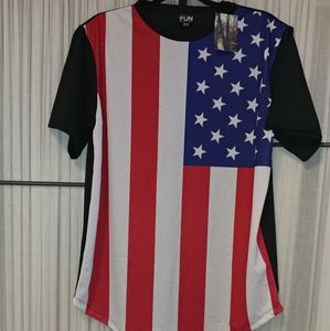 FUN Men American Flag T-shirt